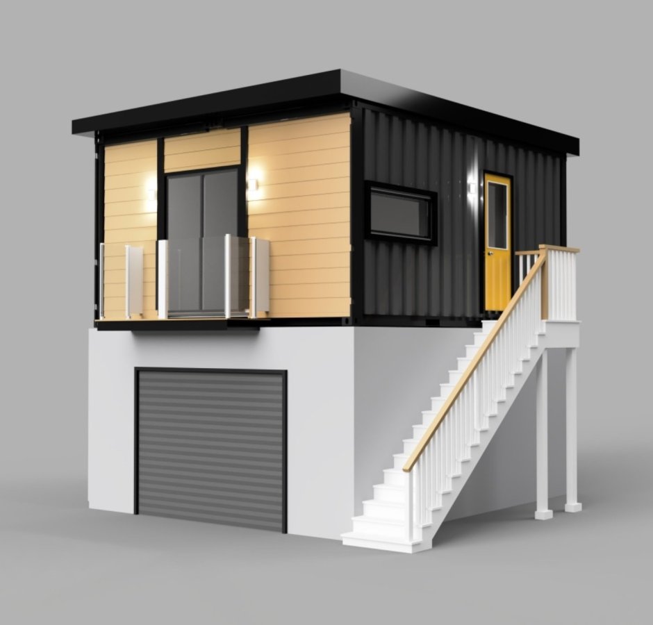 Двухэтажный жилой гараж