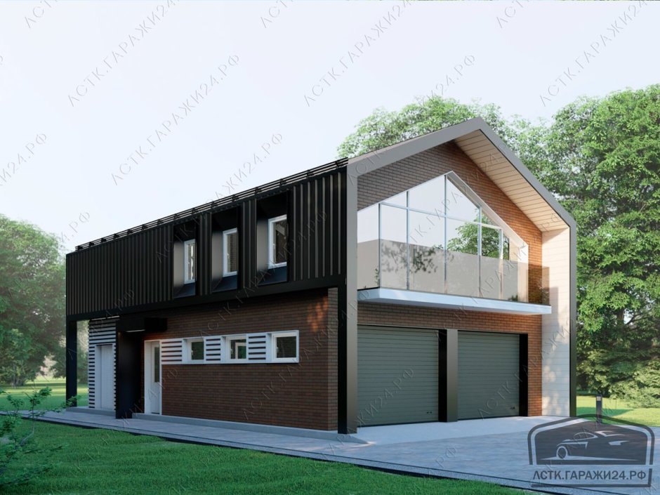 Дом с гаражом на первом этаже