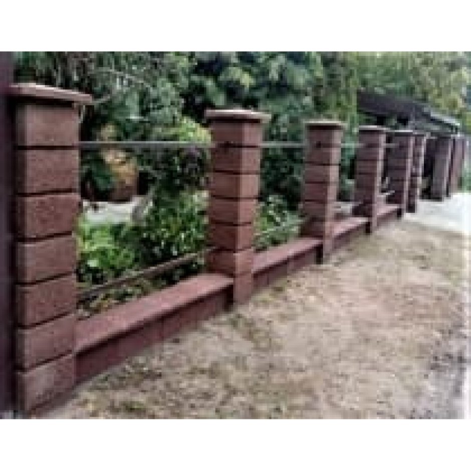 Столбы для забора гранит красный 300х300х200