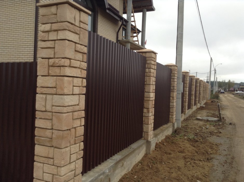 Столбы для забора из блоков