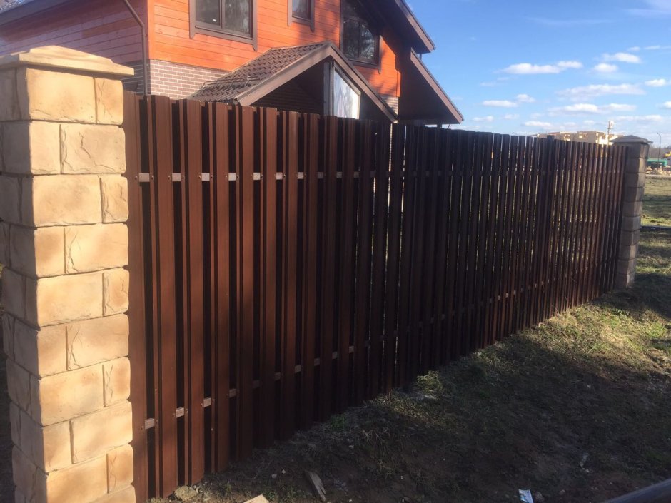 Заборные столбы из блоков Стоун Элит