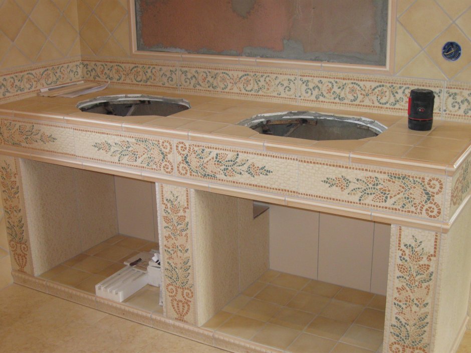 Декор мойки мозаикой