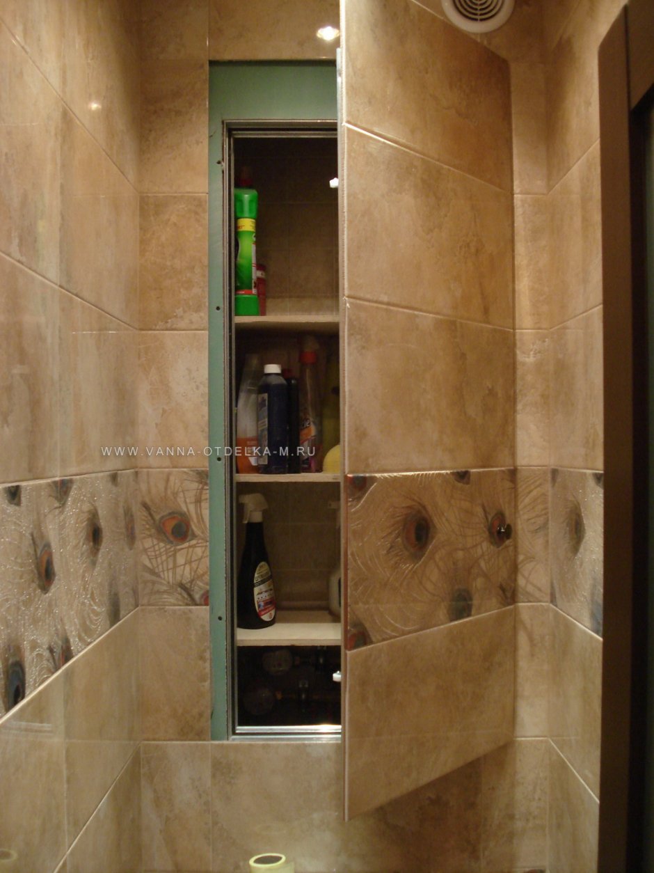 Стильный шкаф над инсталляцией