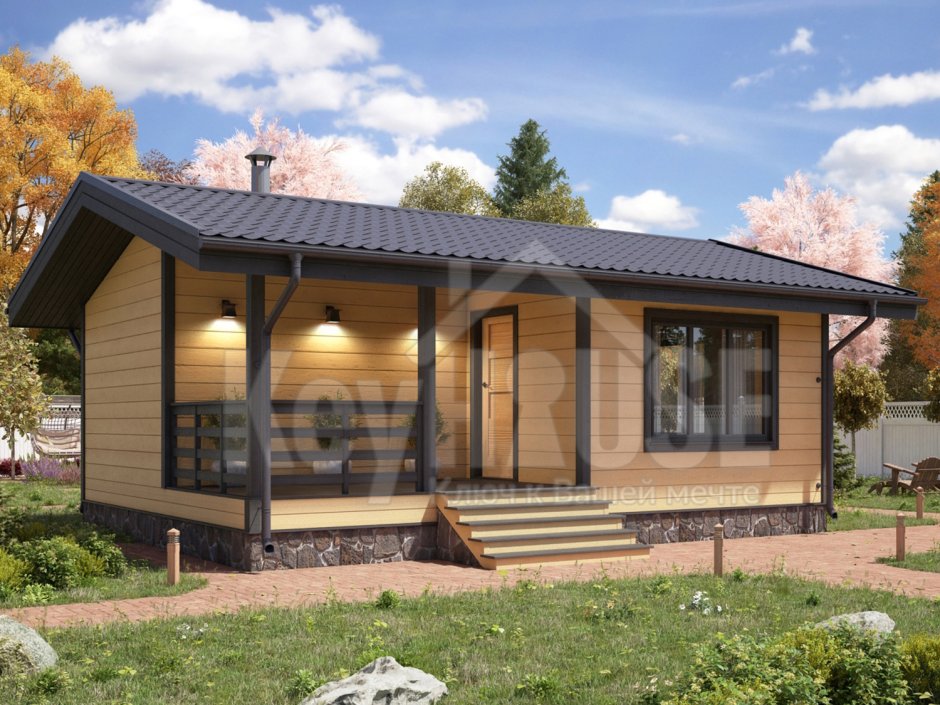 Баня из клееного бруса под ключ 5х4