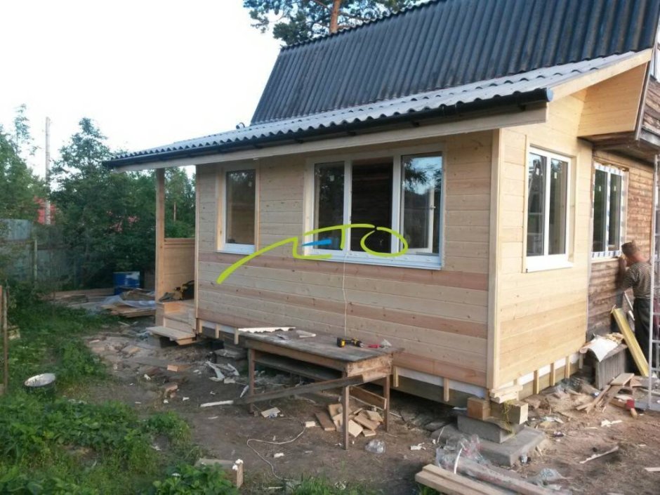 Каркасная веранда к дому