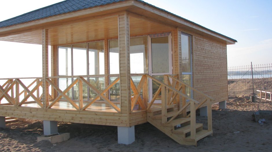 Каркасная пристройка из бруса 150х150