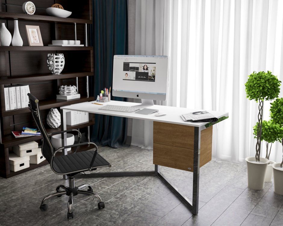 Дизайнерский рабочий стол с ящиками