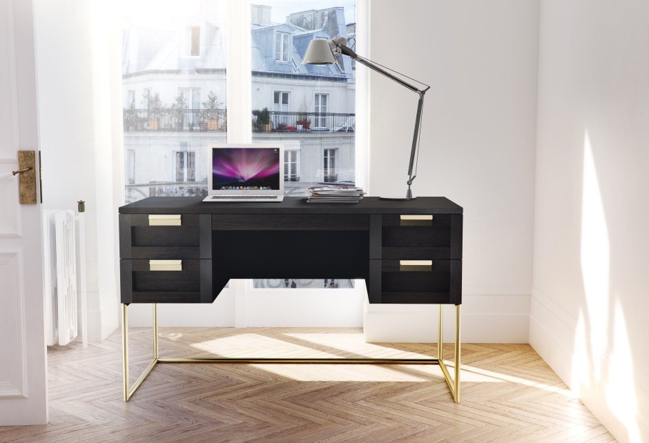 Компьютерный стол серого цвета