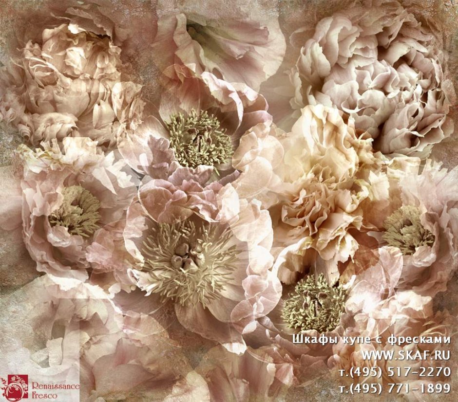 Фреска пионы афреско