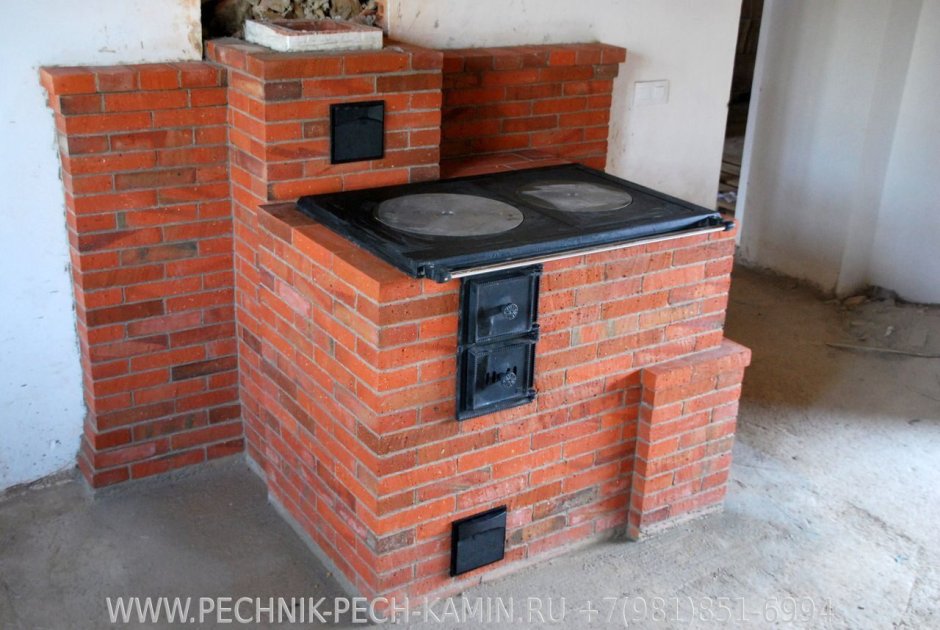 Отопительно варочная печь шведка голландка