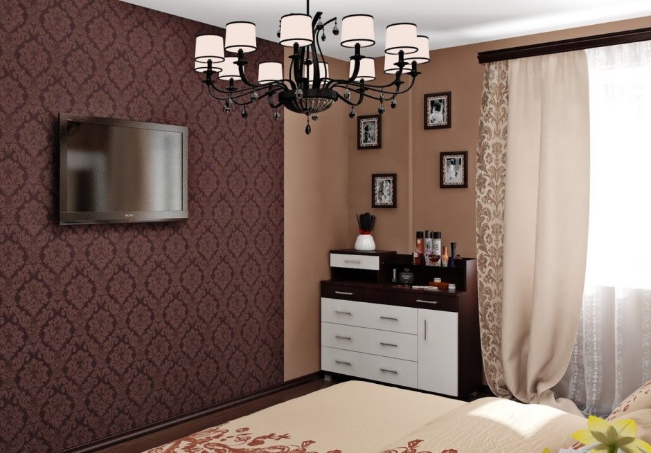 Сочетание темных и светлых обоев в интерьере