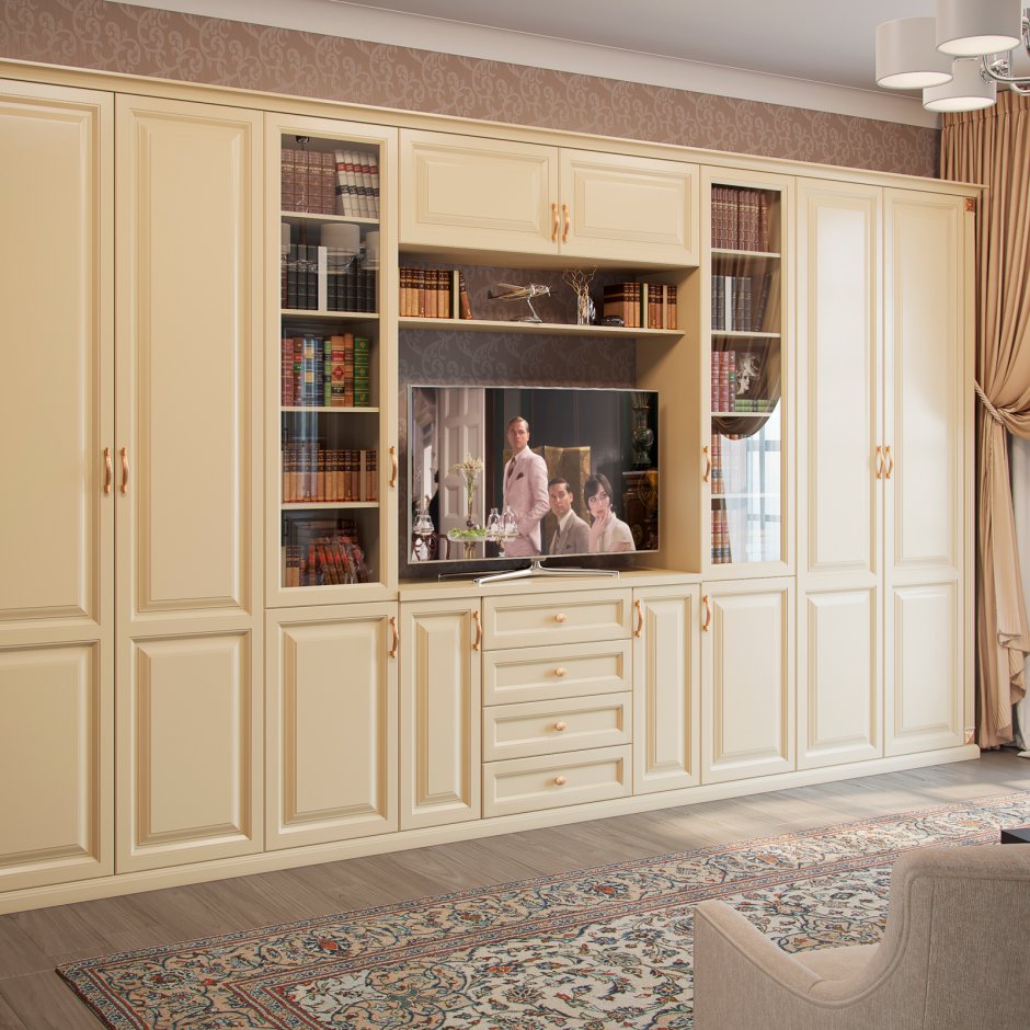 Стенка классика-1 Боровичи дуб беленый