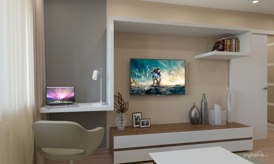 Письменные столы с зоной для телевизора