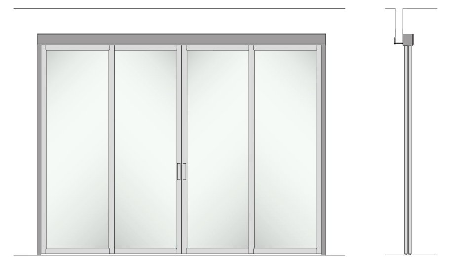 Сдвижная перегородка межкомнатная профиль СИАЛ