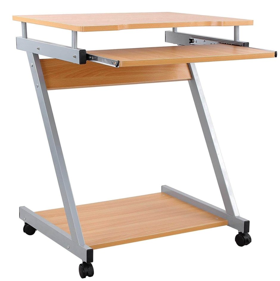 Металлический компьютерный столик на колесиках