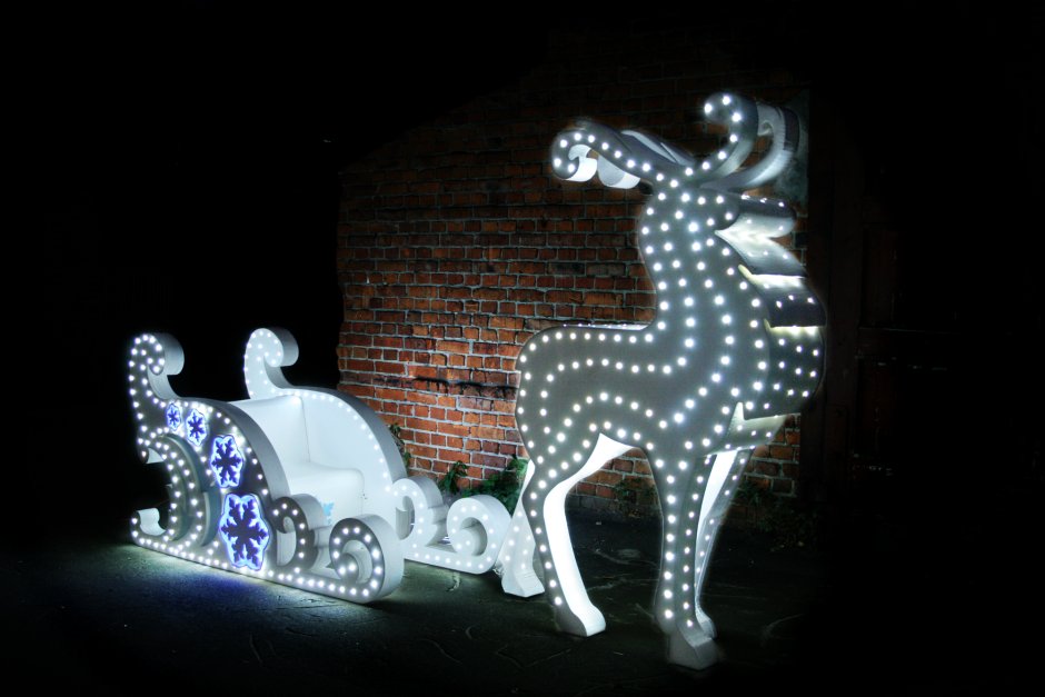 Светодиодная фигура олень 120x62