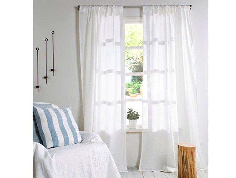 Классические шторы Curtain line цвет: белый