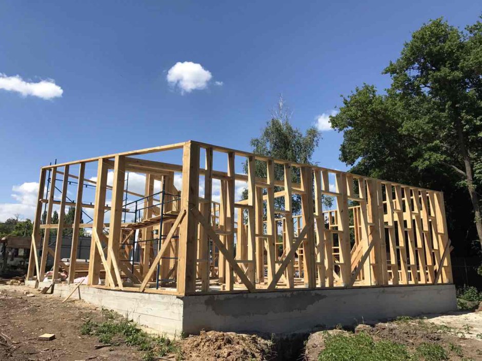 Каркасный дом с плоской крышей