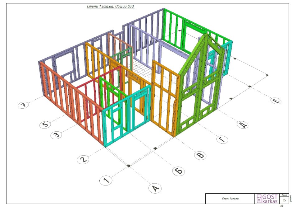 Каркас плоской крыши на каркасном доме