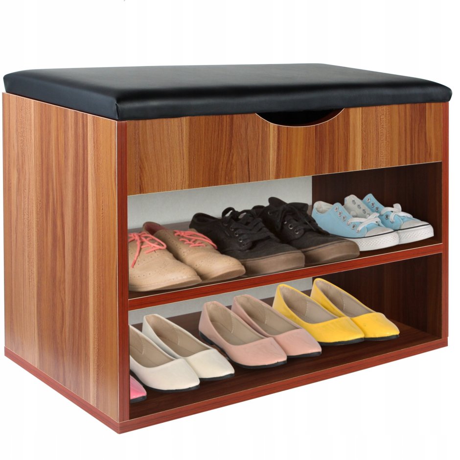 Пуфик в прихожую с полкой для обуви