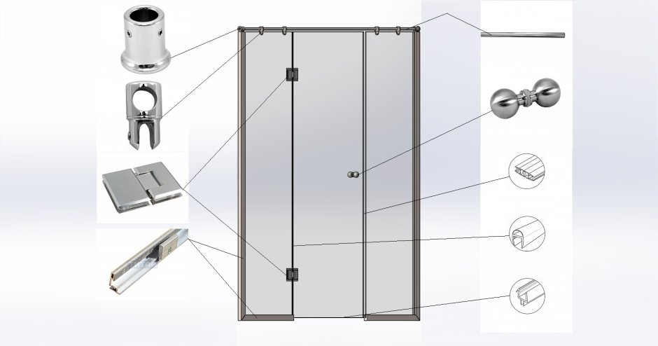 Раздвижная система BS 90 для душевой Арабелла