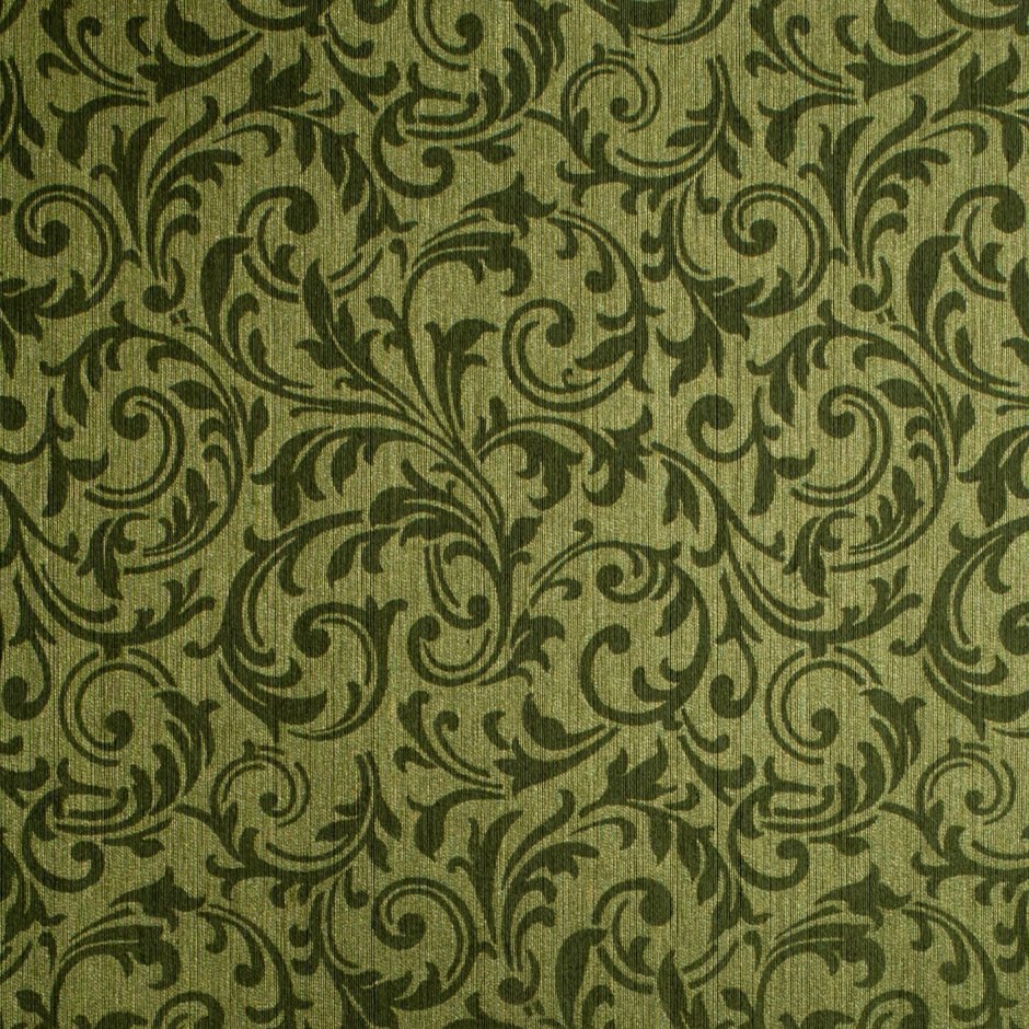 Ткань зеленая с узором