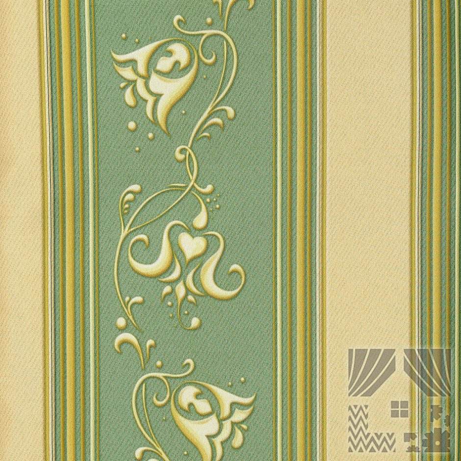 Шторы зеленые с золотом