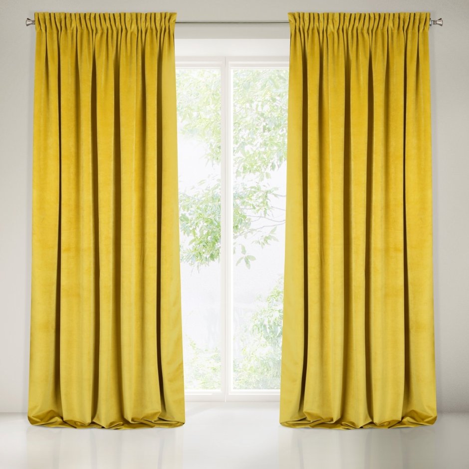 Желтые шторы в гостиной