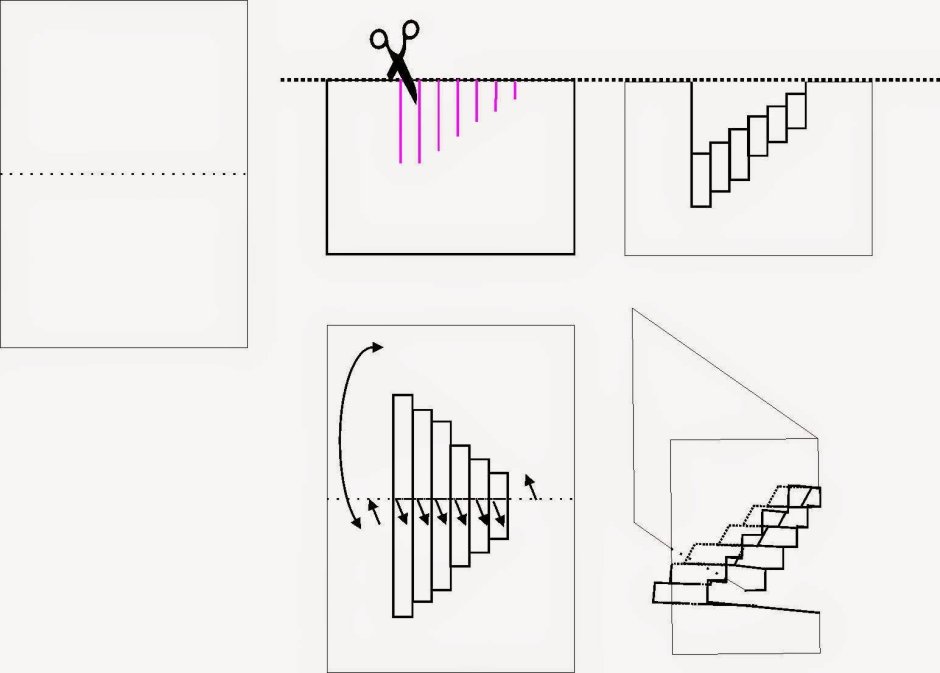 Киригами лестница схема