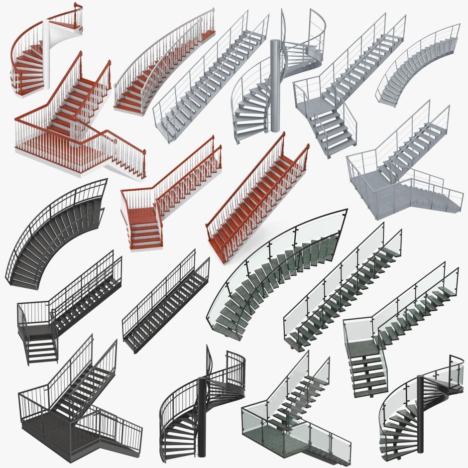 3ds Max модель лестницы кластка