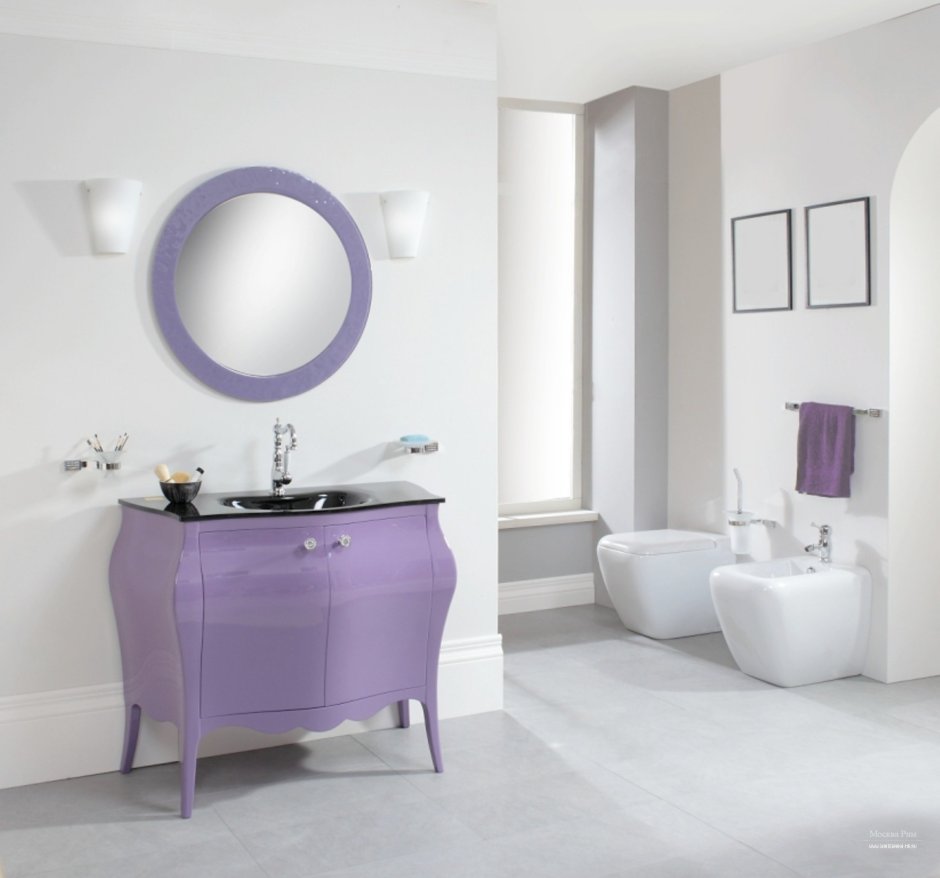 Ванная в лавандовом цвете