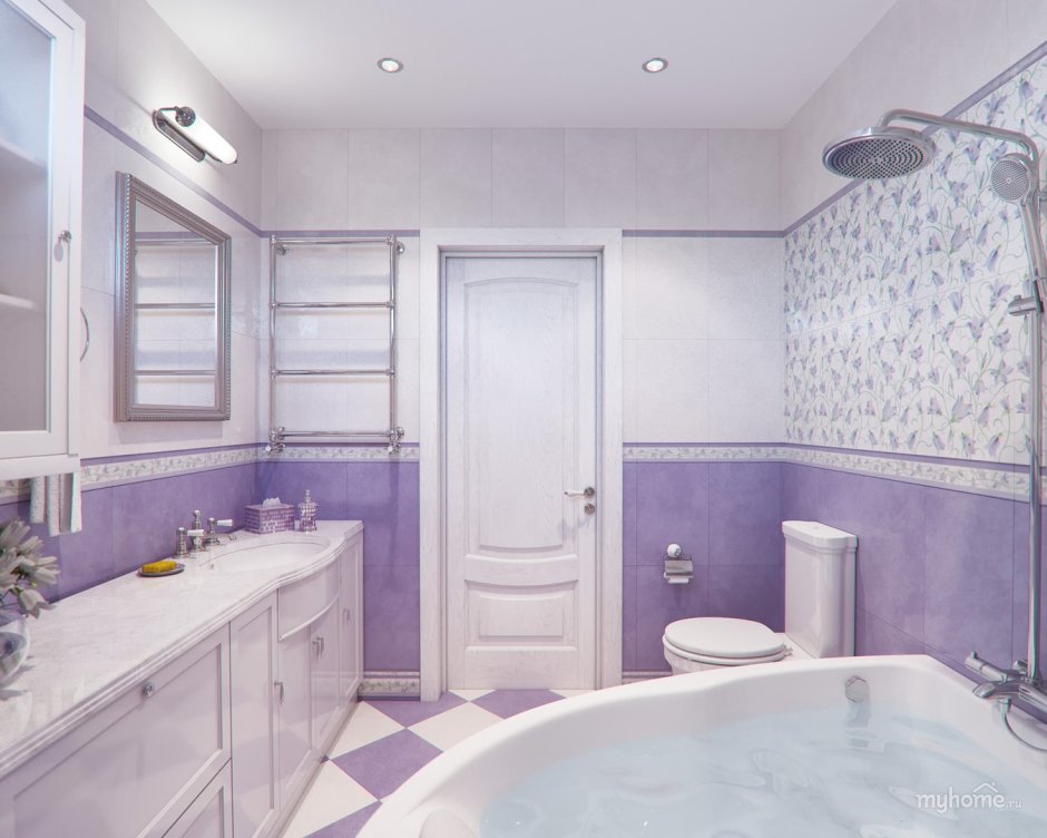 Лавандовая ванная комната