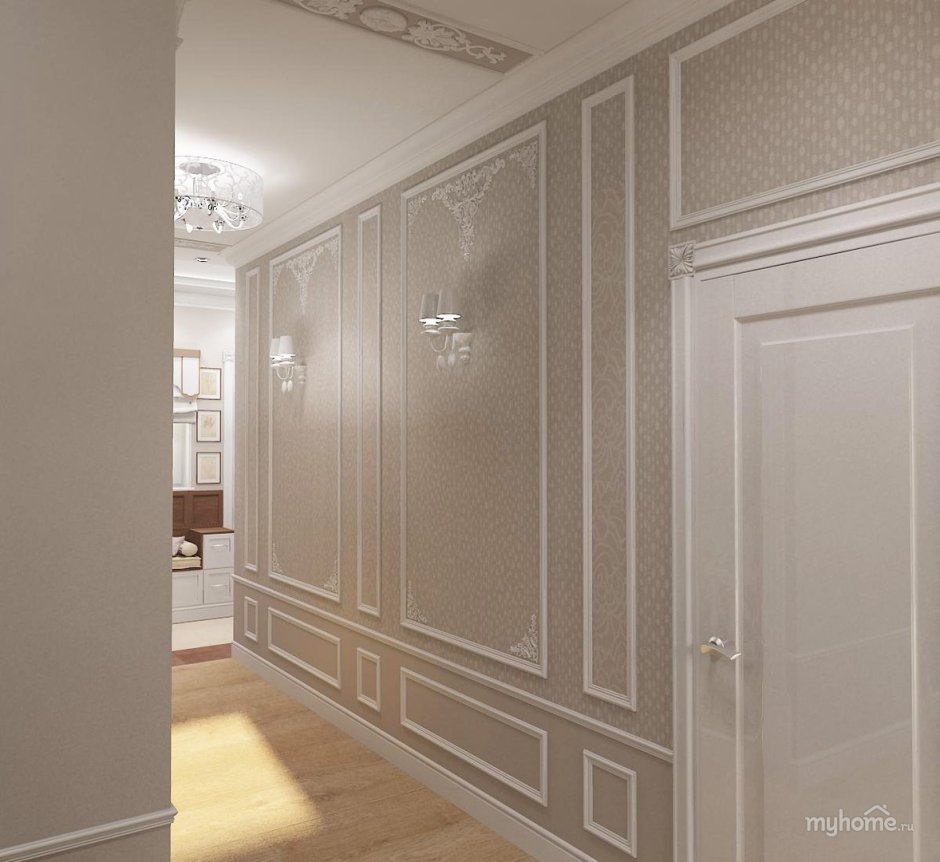 Молдинг в неоклассике в прихожей