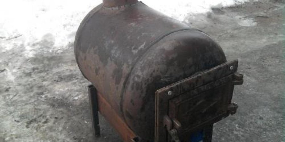 Печь для бани из газового баллона 27л