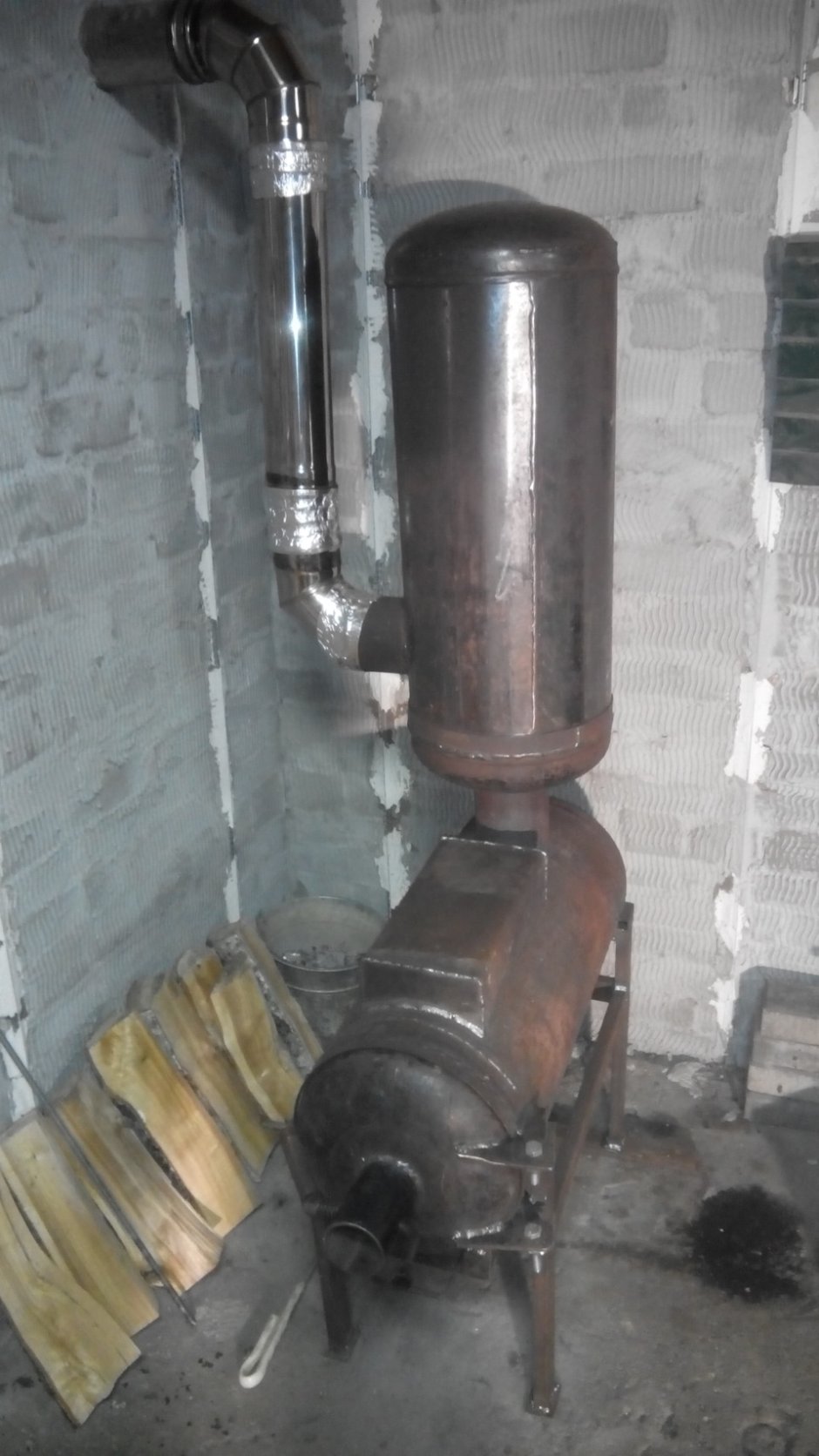 Печь в гараж из газового баллона длительного горения