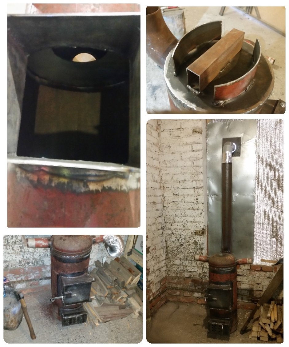 Печь из газового баллона с теплообменником