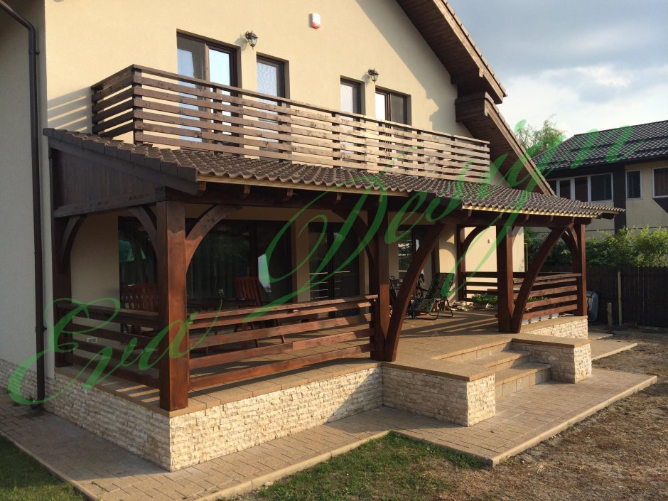 Ограждение террасы из дерева горизонтальное