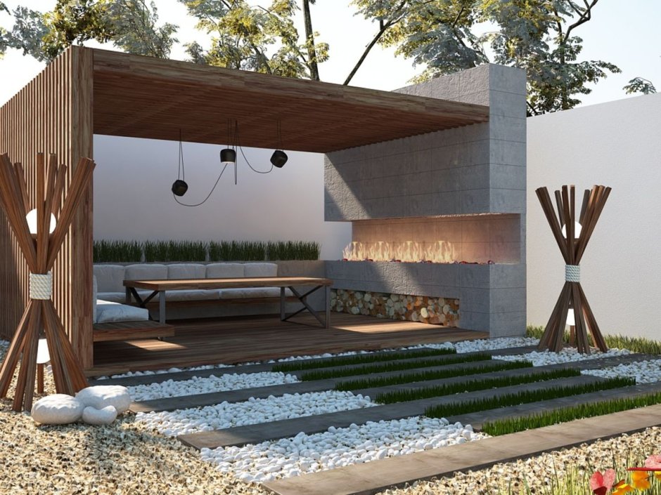 Беседки дизайнерские стильные современные