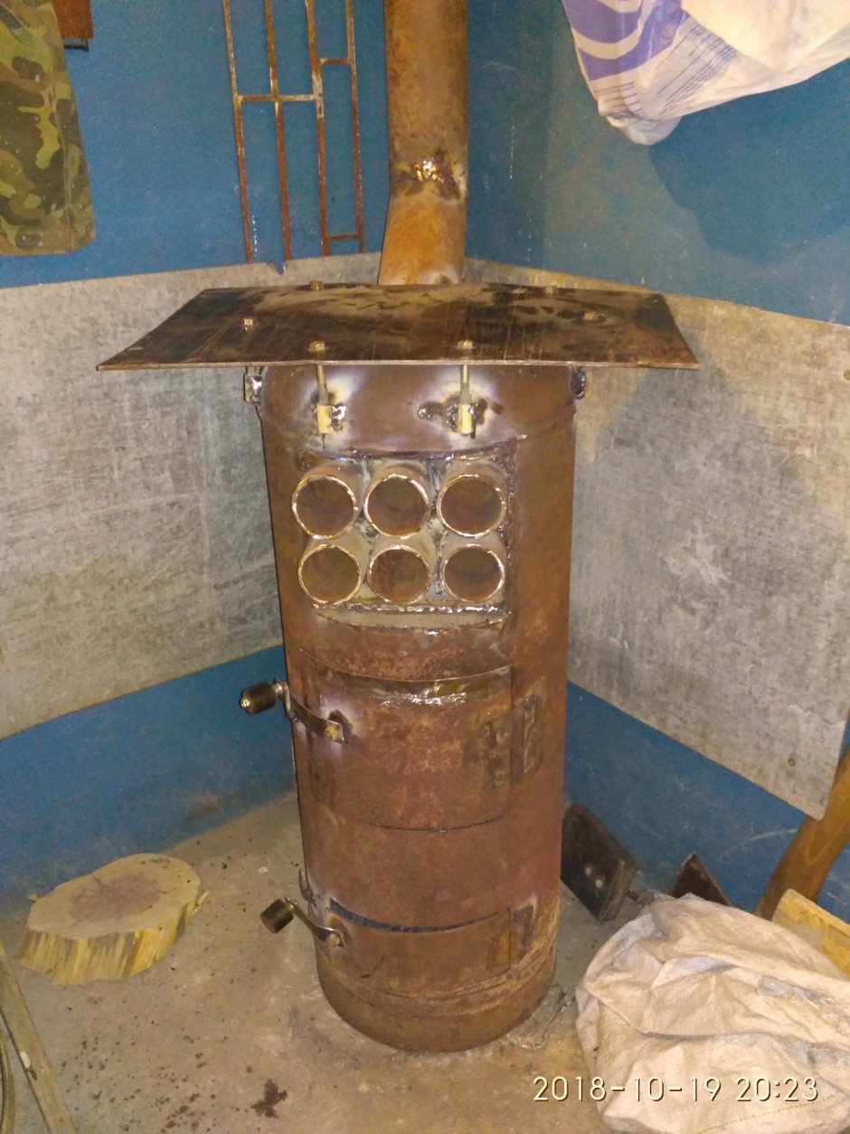 Печь с ГАЗ баллона с теплообменником