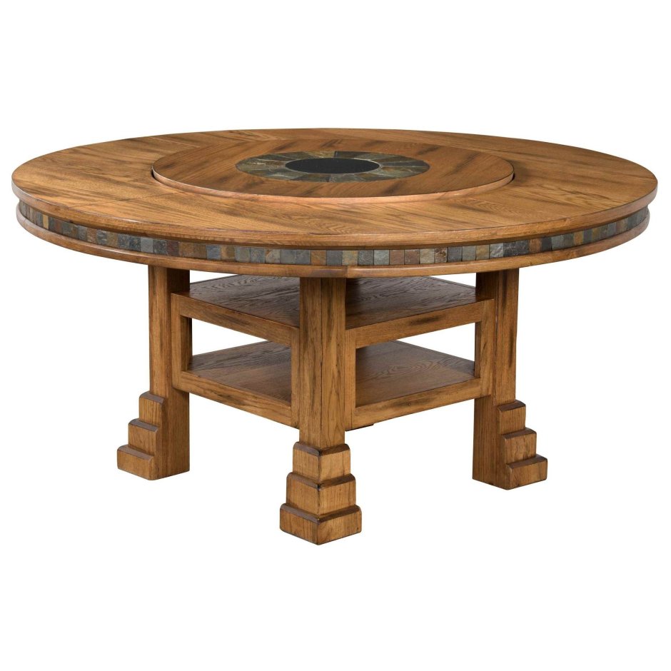 Круглый столик из дерева