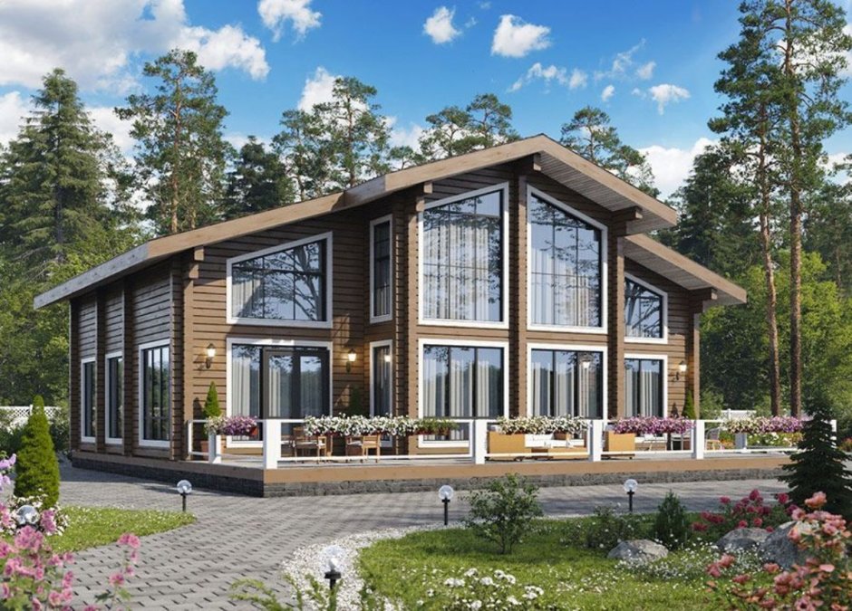 Дом из бруса проекты Скандинавия 130м2