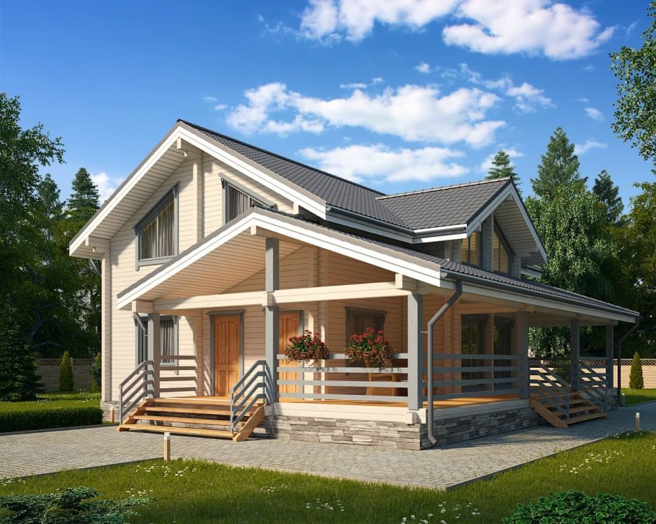 Дом из клееного бруса усадьба