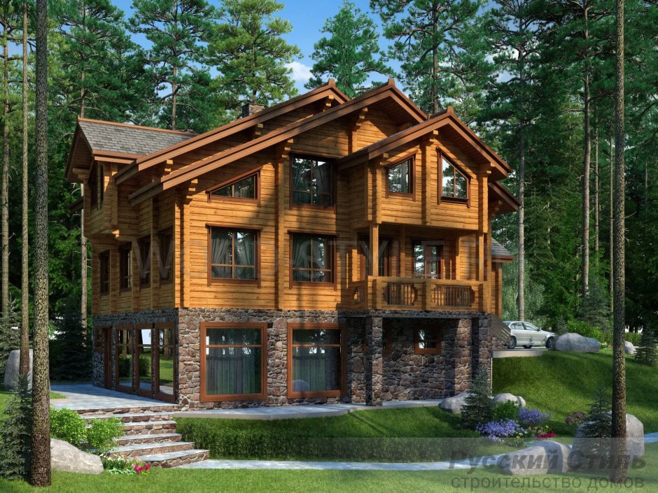 Красивый дом из клееного бруса