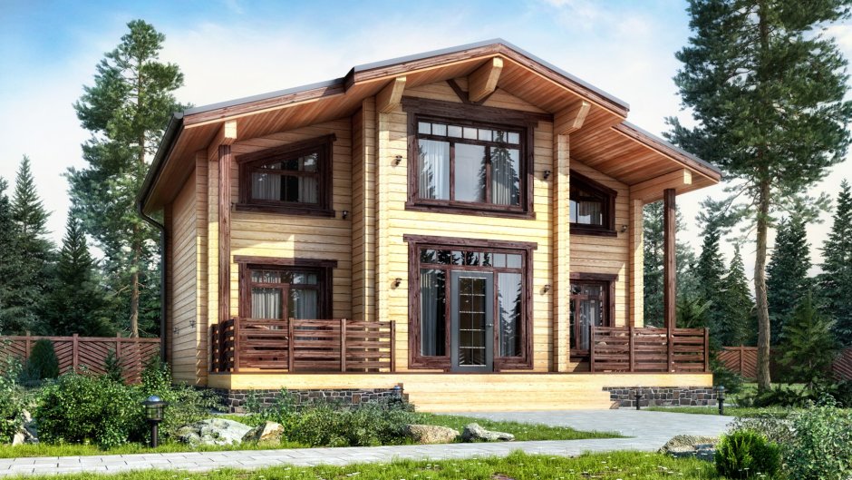 Дом из клееного бруса проект м316