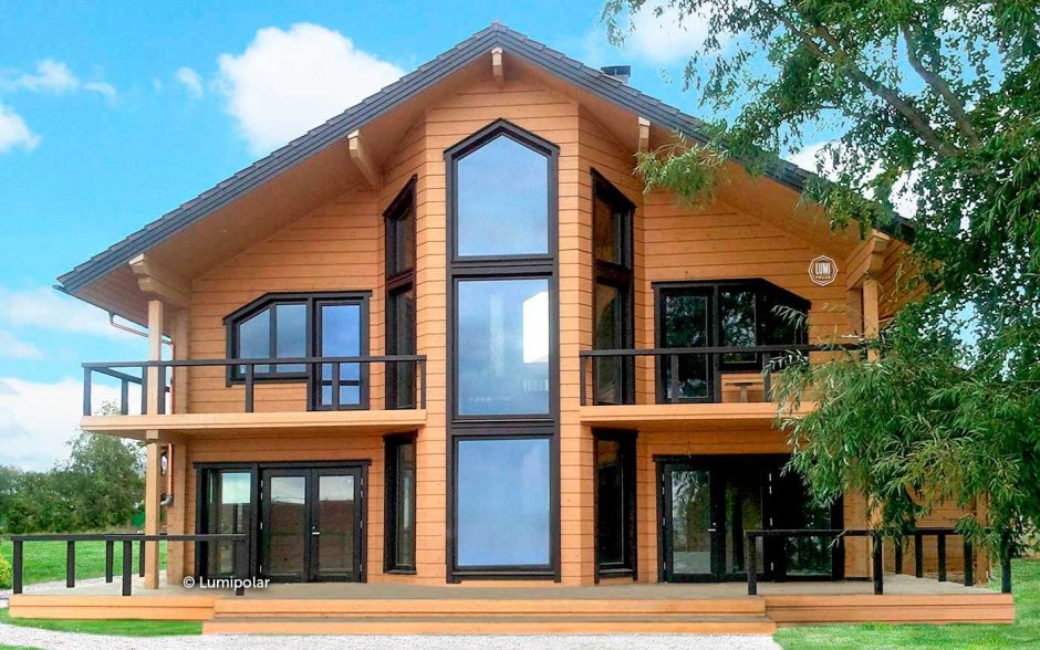 Дома из клееного бруса 150м2 Скандинавский