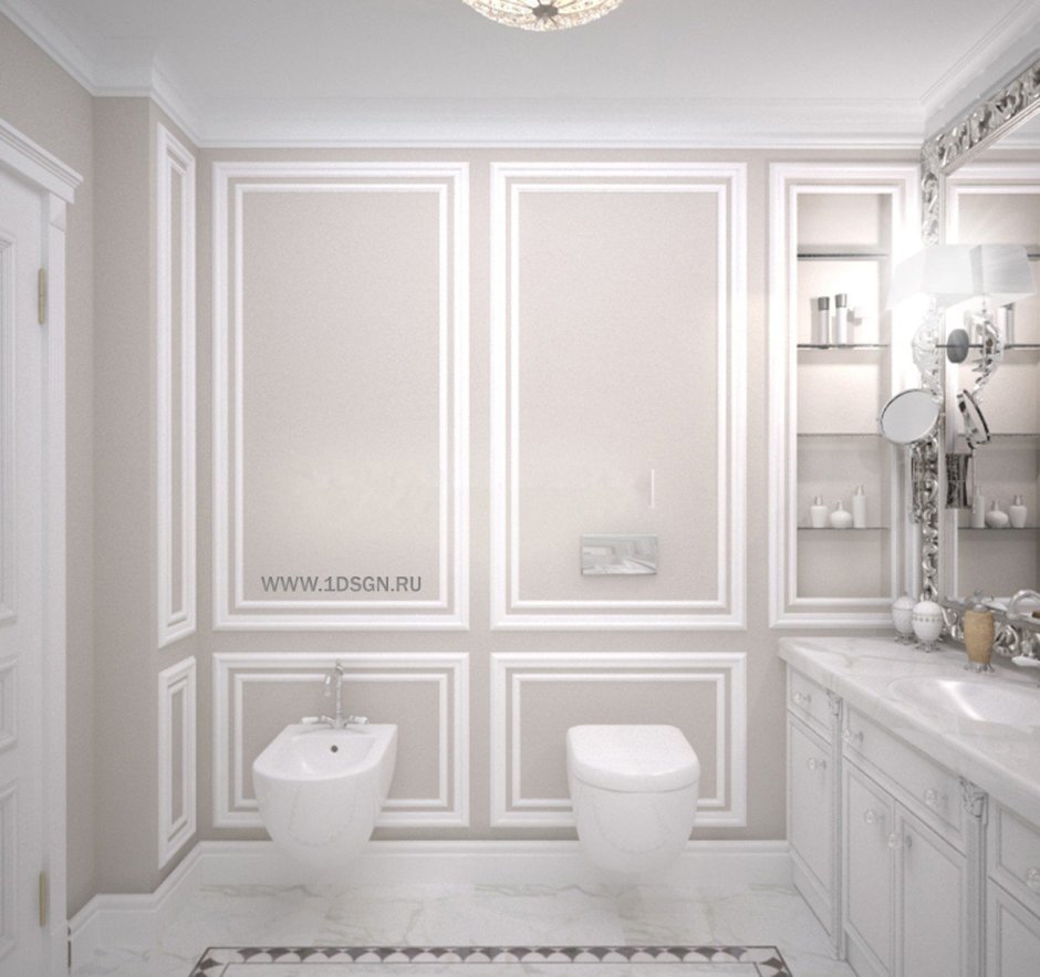 Ванная с молдингами