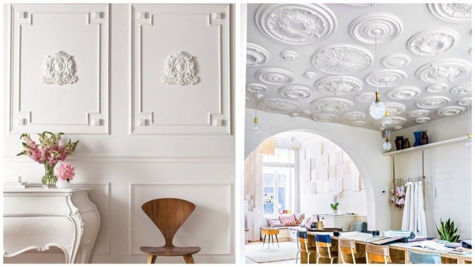 Родекор в интерьере лепнина