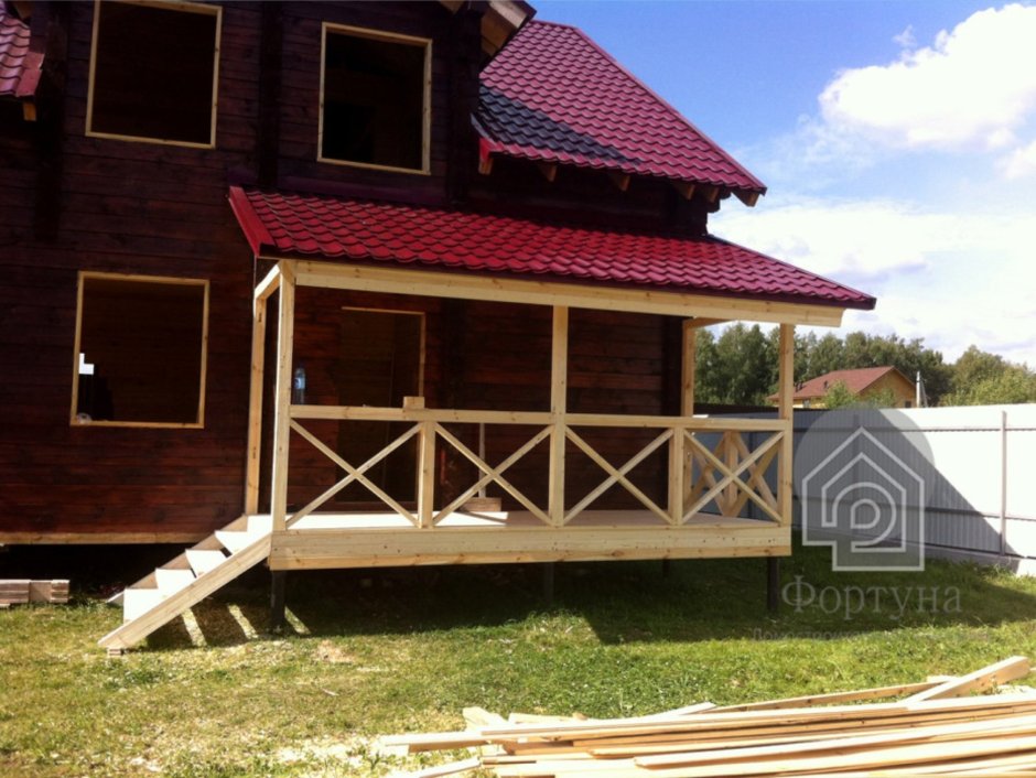 Деревянный навес к дому