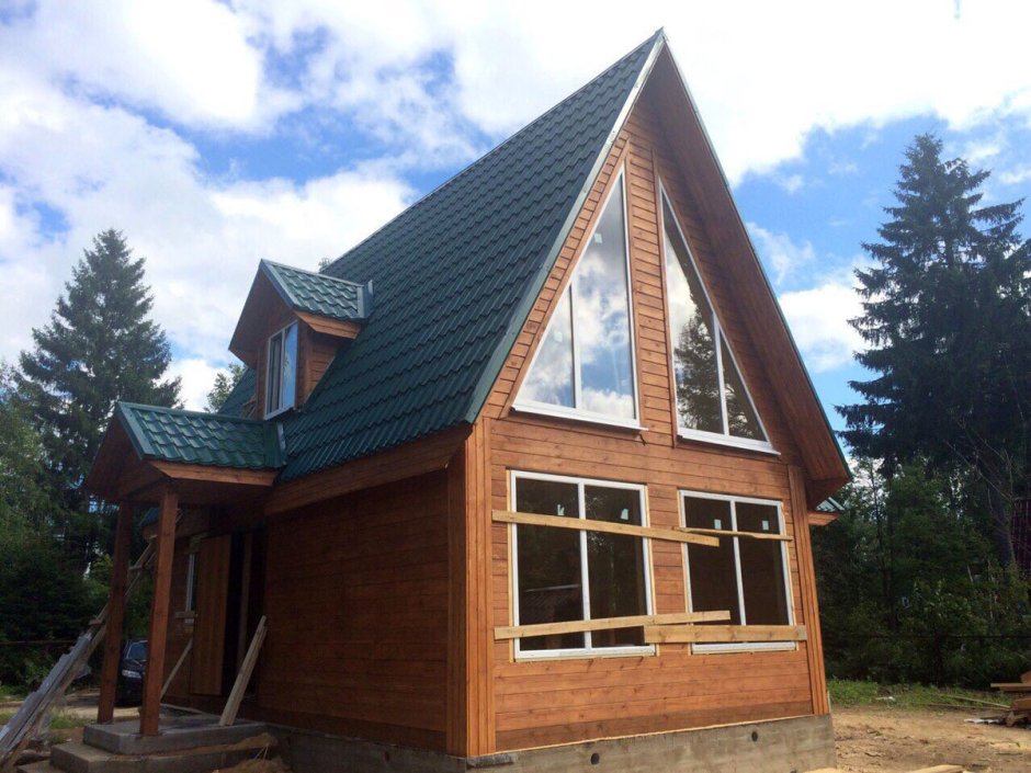 Каркасный дом имитация бруса