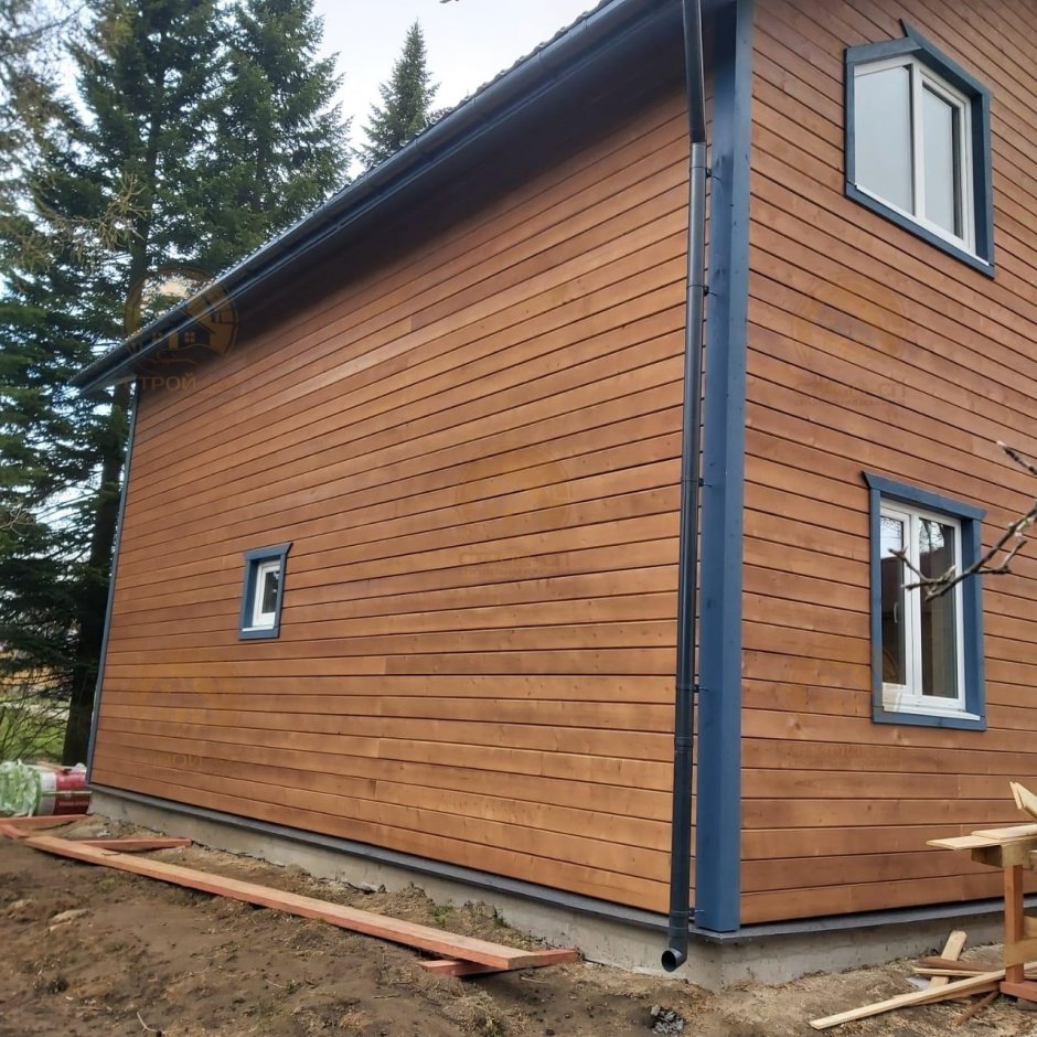 Каркасный дом имитация бруса